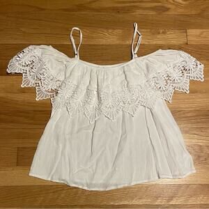 3/$30 || Active USA Lace Ruffle Off Shoulder Top - Size S